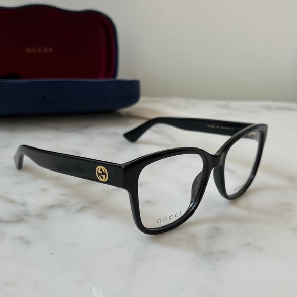 NEW Gucci GG1340O Black Square Logo Eyeglasses Frames - Picture 7 of 8